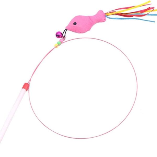 cat toy stick with bell mouse cage