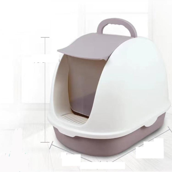 Flip-front closed litter box